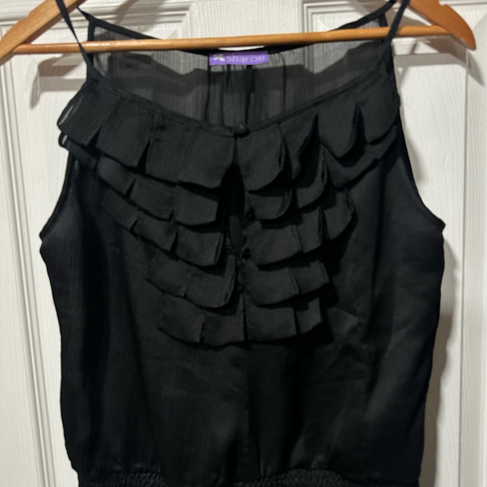 Black Ruffle Women's Top